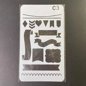 Reusable Art Planner Stencil  Lines Scallops Banners Speech Bubbles Flags u Mixe